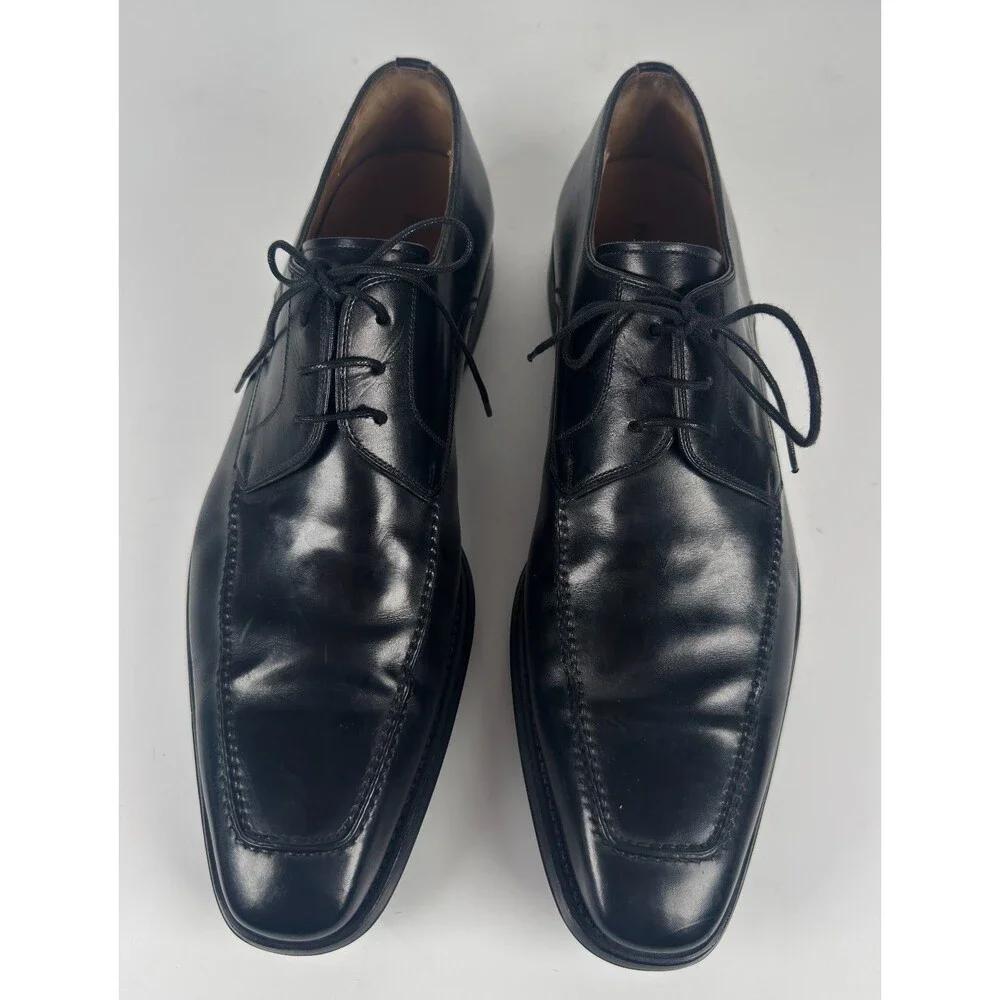 Magnanni Black Leather Men's Square Toe Oxford Dress Shoes SZ 10.5 13273